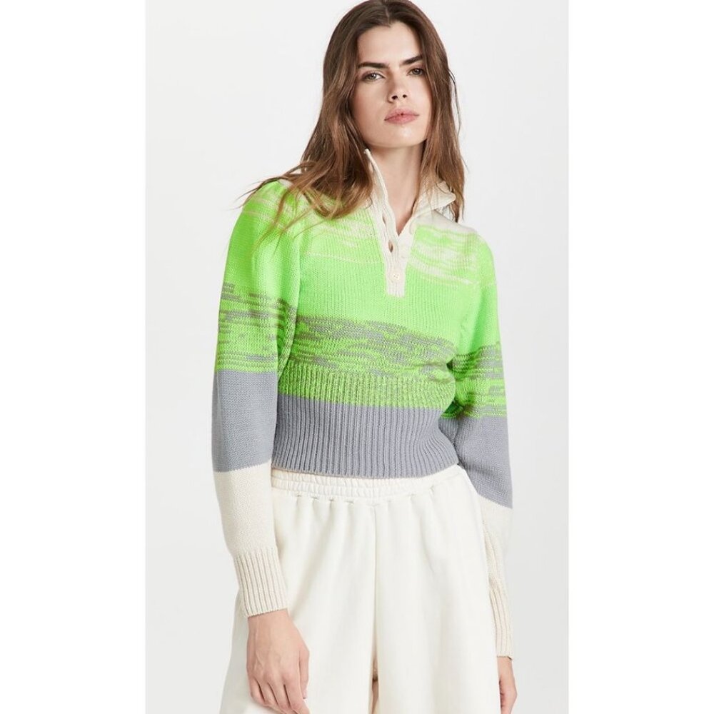 BAUM UND PFERDGARTEN Caroleen Sweater Whitecap Grey Size Small NWT Ombre Green